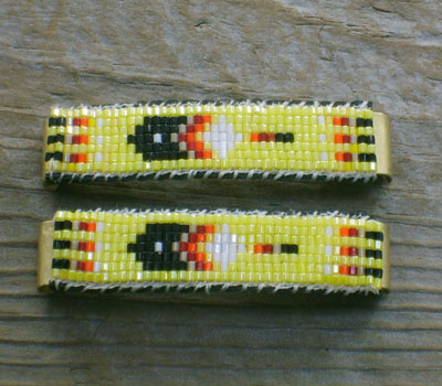 Native American Beaded Barrettes - Sunshine Yellow